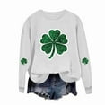 thumbnail image 4 of St Patricks Day Shirt Women Funny Long Sleeve Crewneck Pullover Shamrock Clover Print Shirts Green Party Tops Womens St Patricks Day Sweatshirt, 4 of 4