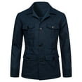 thumbnail image 2 of Nouvelle Veste de Travail pour Homme à Multiples Poches en Lin, Commerce Extérieur, Vente en Gros, Style Rétro Britannique, Couleur Unie, Veste de Chasse pour Homme, 2 of 3