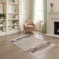thumbnail image 2 of ODIKA 4'x6' Warm Taupe Modern Geometric Abstract Washable Area Rug Contemporary Minimalist Rectangular Blocks Diamond Pet Friendly, Non-Shedding for Bedroom, Reading Nook, 2 of 7