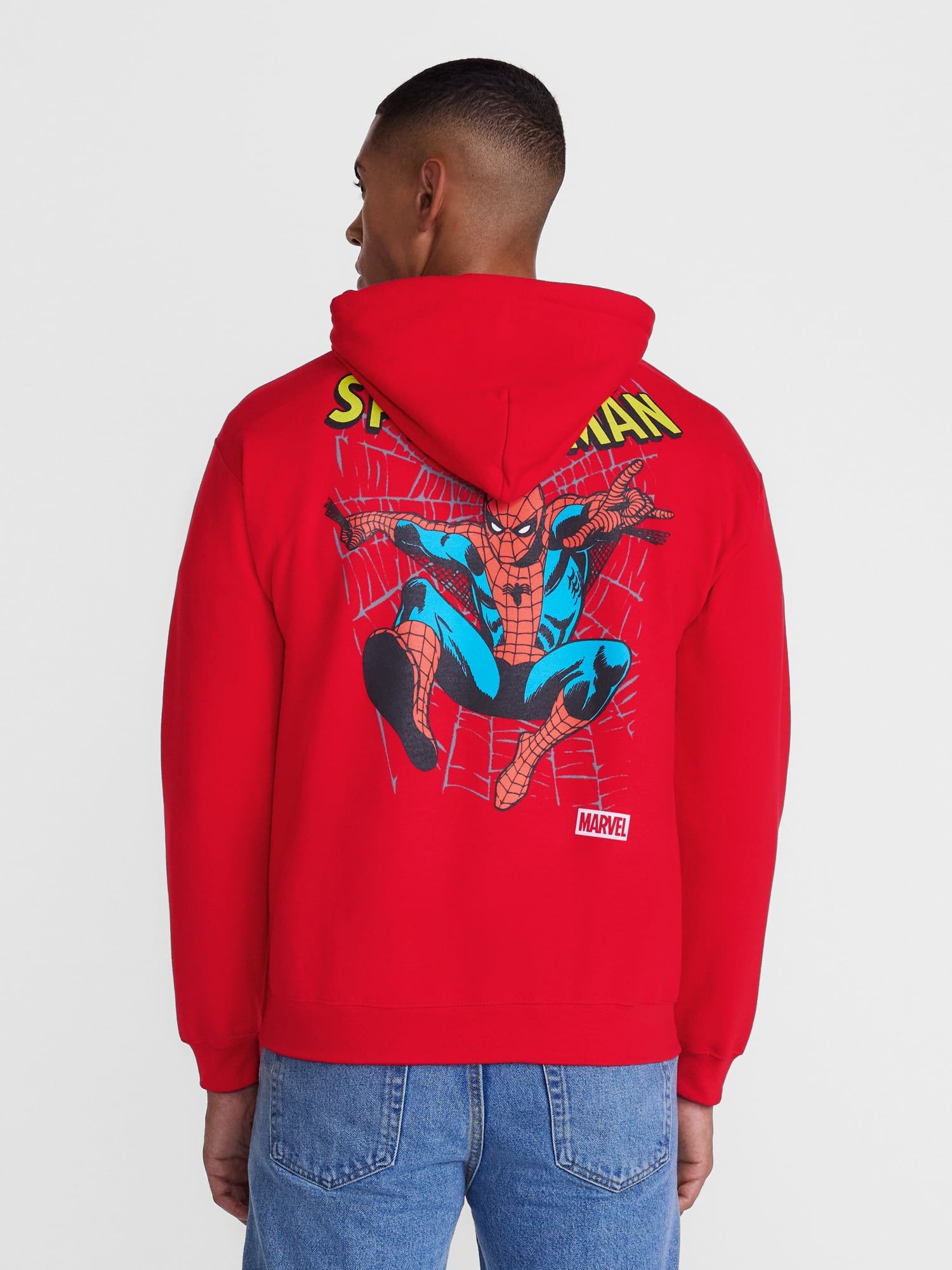 Marvel Amazing Spider-Man Men's and Big Men's Front Back Graphic Cotton Hoodie, Sizes S-3XL