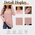 thumbnail image 5 of Mengpipi Women’s Tops Fall Spring Long Sleeve Crew Neck Textured Knit Side Slit Comfortable Casual Pullover Shirts S-2XL, 5 of 7