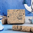 thumbnail image 5 of Kraft Vintage Nautical Wrapping Paper Roll - Mini Roll - 17 Inch x 16.5 Feet - Retro Map & Ocean Travel Adventure Wrapping Paper for Men Boys Birthday, Fathers Day, Travel Themed Party, 5 of 7