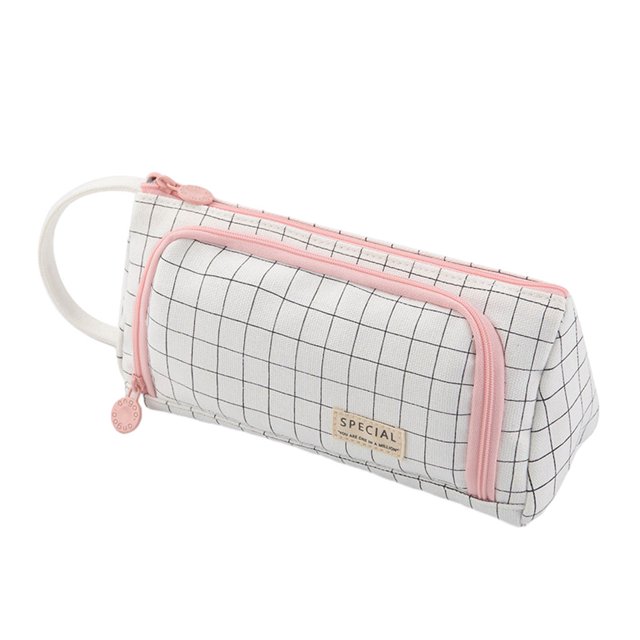 Inteprter Estuche para lápices de gran capacidad, estuche para lápices, estuche, estuche, papelería, bolígrafos, bolsas, organizador, Carpetas de archivos Blanco negro
