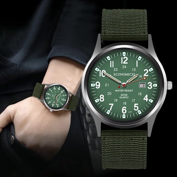 Yaman Watch for Men Fashion Creative Geometric Round Nylon Men's Quartz Watch With Calendar Function Nylon