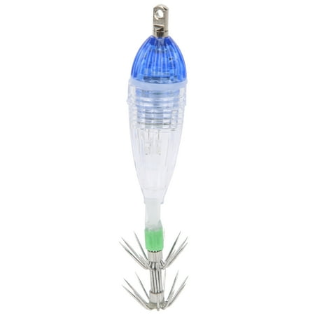 LYUMO Plastic Fishing Tackle Box Fishing LED Lure Light Squid Shape Blue Light Color Bait Underwater Lure Lamp With Hook Fishing