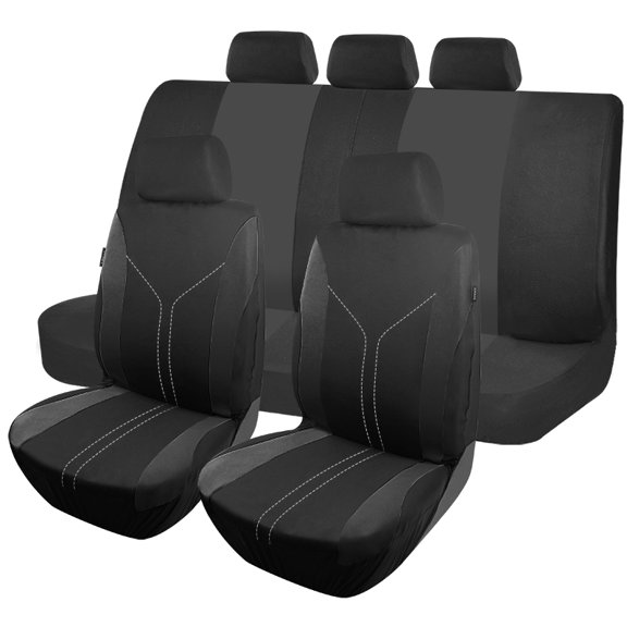 Autoking Cover Sport Design Car Seat Cover Set 5Pcs Full Cover Set Universal Car Seat Protection Fit For Most Car Black