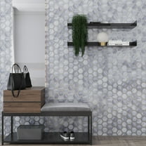 Solace 9 x 10 in. Matte Soft Silver Gray Glass Mosaic Hexagon Wall and Floor Tile (3.28 sq ft/case) - 5 Pack