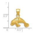thumbnail image 3 of Real 14kt Yellow Gold Manatee Pendant; for Adults and Teens; for Women and Men, 3 of 4