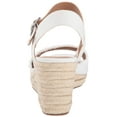 thumbnail image 3 of Lucky Brand Women's Mindra White Open Toe Platform Summer Espadrille Wedge Sandal (5.5, White), 3 of 6