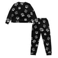 thumbnail image 3 of DISNIMO Dog Paw Print Women 2 Piece Pajama Sets Loose Fit Sleepwear Long Sleeve Top and Long Pants Sets Comfy Round Neck Loungewear Nightwear, S, 3 of 7