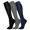 Black Gray Navy, variant on 3 Pairs Medical Sport Compression Socks - 15-20mmhg Graduated Knee-High Support for Men & Women, Ideal for Soccer, Running, and Nurses