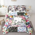 thumbnail image 1 of Erosebridal Cartoon Hummingbird Bedding Sets Queen Size, Flower Floral Patchwork Comforter Sets with Sheets, Lightweight 7pcs, 1 of 5