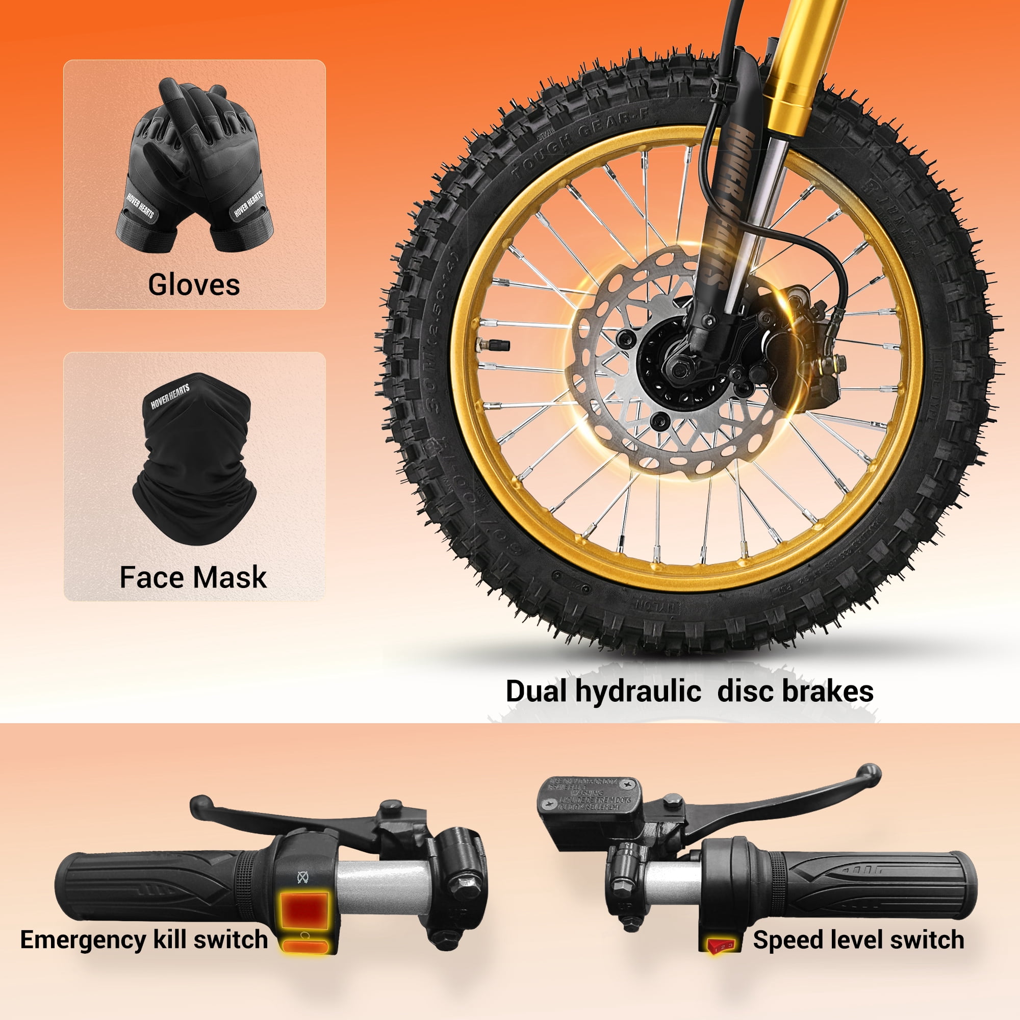 Electric-Dirt-Bike for Teens Adults, 3000W Electric-Motorcycle with 48V 30AH Hydraulic Brakes Mountain Off-Road EBike