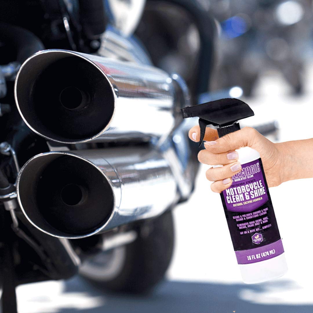 CycleMagic Motorcycle Clean and Shine - Motorcycle Cleaner &  Conditioner, Chrome, Leather, Paint & More, Eliminates Grime, Brake Dust,  Dirt & Debris