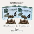thumbnail image 3 of White Sage Backflow Incense Cones - Total 20 Incense Cones Waterfall - Dual Pack of 10 Incense Backflow Cones - Waterfall Incense Cones - Incense Waterfall Cones, 3 of 10