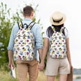 thumbnail image 4 of Disketp French Bulldog With Coffee Cup print Canvas Backpack Lightweight Travel Daypack Student Rucksack Laptop Backpack-Medium, 4 of 5
