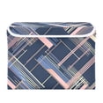 thumbnail image 7 of Yayeee Collapsible Storage Bin with Lid Fabric Closet Decorative Basket with Handles, Black Stripes, 7 of 7