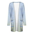 thumbnail image 5 of Kaemgyyd Women's Long Cardigans Trendy Open Front Stripe Loose Cardigans with Pockets Lightweight Fall Coat, 5 of 6