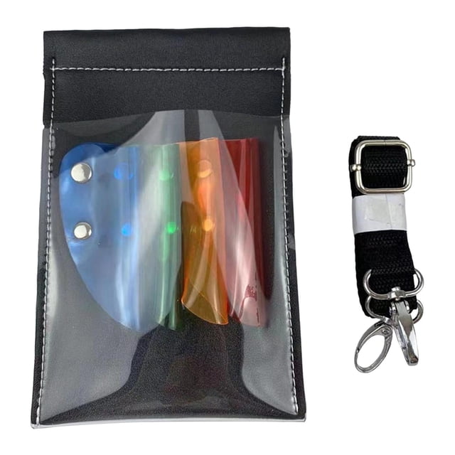 Bolsa para tijeras de peluquero, bolsa para tijeras de peluquero, bolsa para herramientas de estilista con cinturón, PU Claro Multicolor