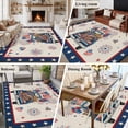 thumbnail image 6 of Happy Independence Day Washable Area Rug 8 x 10 ft Blue Cartoon Truck Wooden Box Firework Retro, Soft Non Slip Rugs Stain Repellent Indoor Felt Carpet for Living Dining Room Bedroom Home Office, 6 of 9