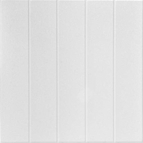 A La Maison Ceilings R104 Bead Board Foam Glue-up Ceiling Tile (256 sq. ft./Case), Pack of 96, Plain White