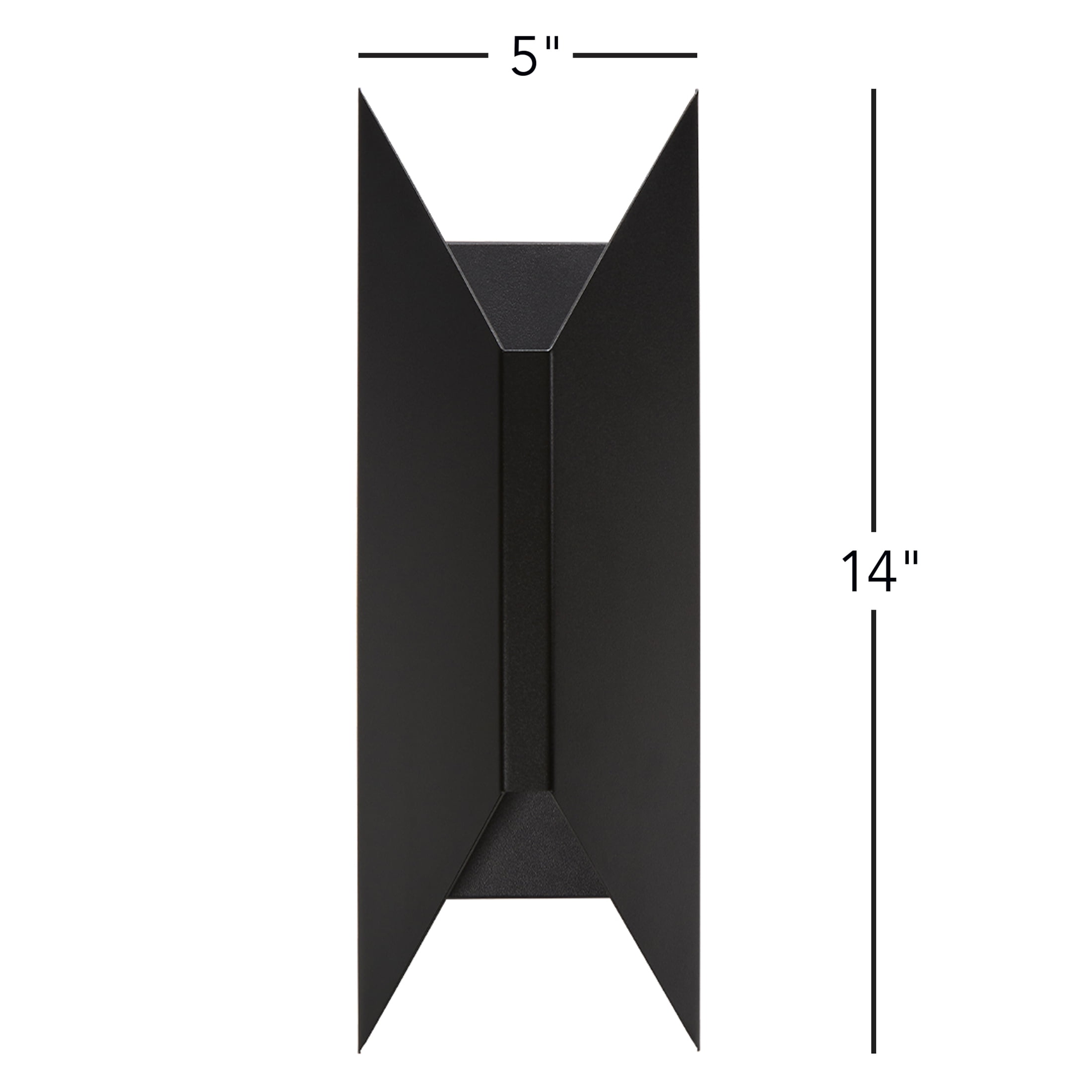 Maxxima Black Outdoor LED Wall Wash, Up and Down, Hardwired, Sconce, Modern Porch Light, 1000 Lumens, 5 CCT 2700K-5000K