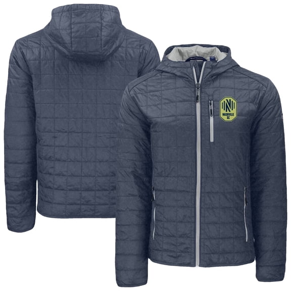 Men's Cutter & Buck Anthracite Nashville SC Rainier PrimaLoft- Eco Full-Zip Hoodie Jacket