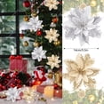 thumbnail image 4 of 100-1 pieza de 14,5 cm de flores artificiales de Navidad, adornos para árboles de Navidad, adornos de Feliz Año Nuevo, flores falsas de Navidad, 4 of 5