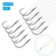 thumbnail image 3 of Uxcell 7# Small Fishing Hooks with 45cm Line, 0.45x0.24 Inch Double Hook Rigs with Barb Fishing Hook, Silver Tone 20Pcs, 3 of 4