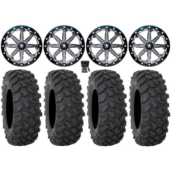 MSA Lok2 Beadlock 18" Wheels Black 37" XTR370 Tires Polaris RZR XP 1000 / PRO XP / Ranger XP 900/1000