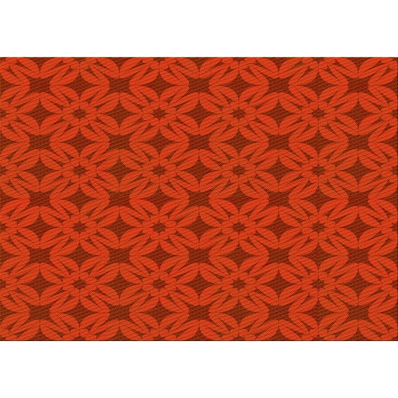Ahgly Company Machine Washable Indoor Rectangle Transitional Scarlet Red Area Rugs, 5' x 8'