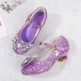 thumbnail image 4 of Quealent Princess Shoes High Heel Toddler Girls Dress Shoes Cute Bowknot Sparkle Mary Jane Flower Girls Wedding Birthday Party Prom for Little Big Kids Purple for Size 13, 4 of 9