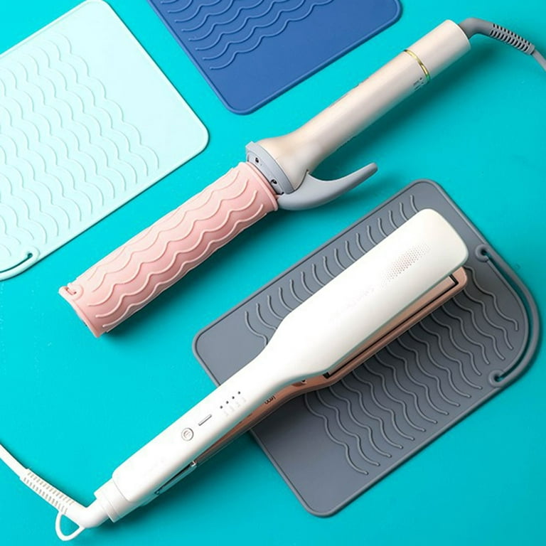 Wovilon Resistant Silicone Mat Pouch for Flat Iron, Straightener Insulation  Pad, Curling Iron Insulation Set Hair Salon Perm Splint Pad Storage  Portable Household Silicone Pad 