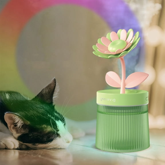 Usb Humidifier With Light, Quiet Cool Mist, 260ml Capacity, Easy To Clean, 2 Mist Modes, Low Noise, For Bedroom, Office, Plants, Portable, Gift Option