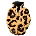 thumbnail image 4 of Sudadera con capucha y cremallera con estampado 3D de leopardo para hombre, estilo Harajuku, con textura de piel de animal, de manga larga, estilo hip hop, 4 of 5