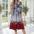 thumbnail image 2 of BOMYJESK Womens Maxi Dress American Flag Floral Beach Long Dresses Vintage Independence Day 4th July 2026 Summer Dresses Casual Evening Dress for Party Deep Red S, 2 of 7