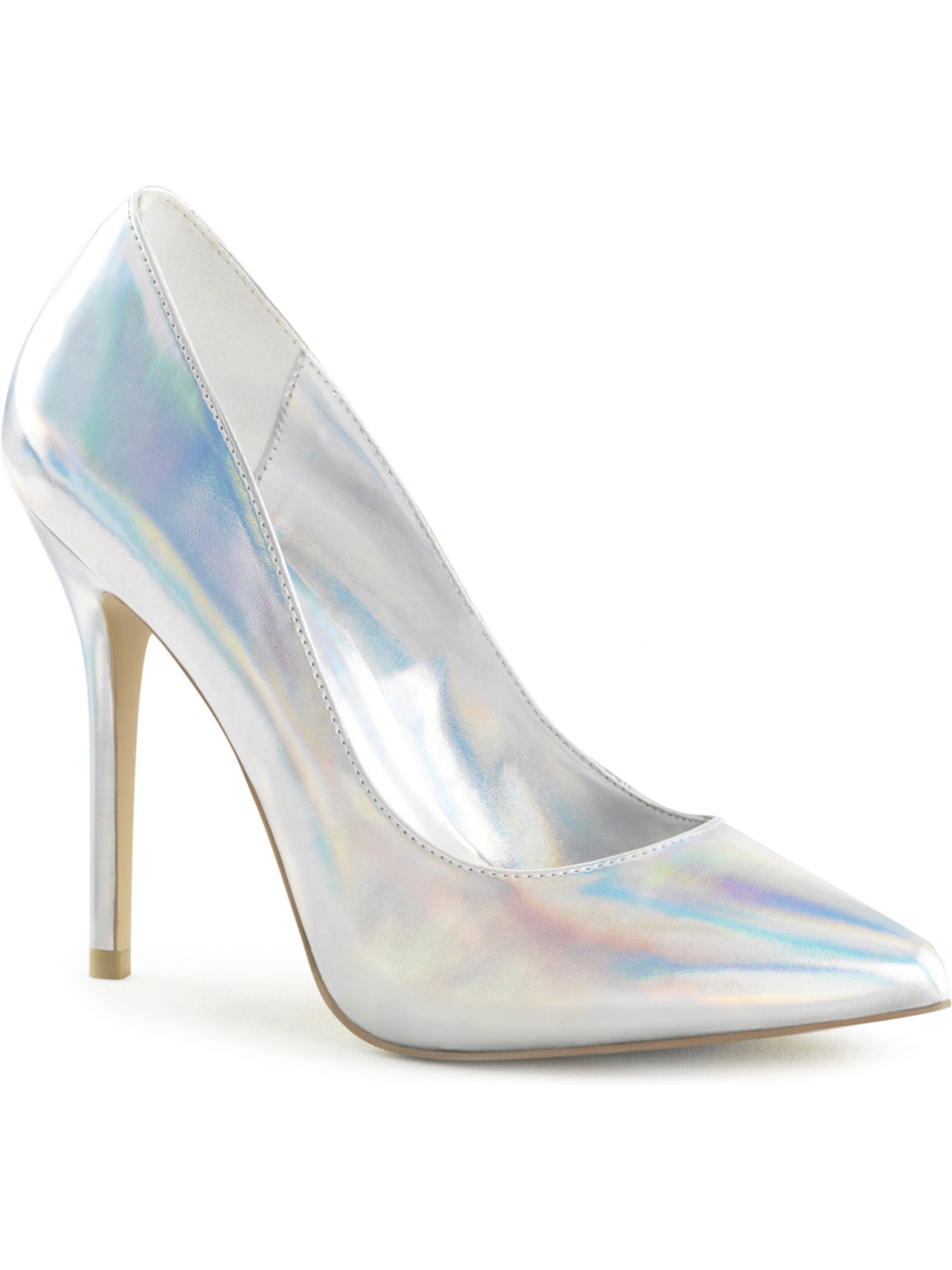 silver holographic sneakers
