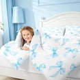 thumbnail image 4 of meiyoeat Blue Coquette Bows 7 Pieces Full Size Bedding Sets For Girls,Dreamy Princess Bowknot Full Size Bed in a Bag For Kids,Reversible, 4 of 7