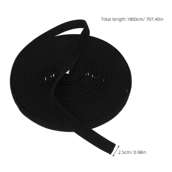 Black Elastic Hook and Fastener Strap for Crafting Projects, 20 Yards and Flexible Material