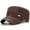 Brown, variant on Fashion Washed Cotton Men Military Cap Summer Sunscreen Cadet Hat adjustable Flat Top Caps Women Men  Fisher Army Hats Bone Cap Cadet Army Cap Basic Everyday Military Style Hat