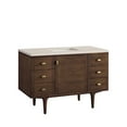 thumbnail image 3 of James Martin Vanities 48" Single Vanity, Mid-Century Walnut w/ 3 CM Eternal Marfil Top, 3 of 12