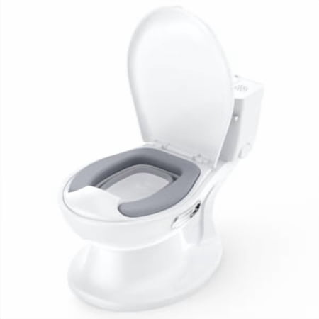 Trilenars Potty Training Toilets with Life-Like Flush,White+chrome+PVC pad