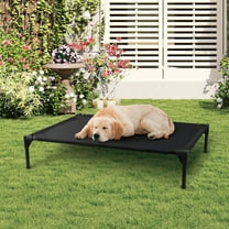 DEROFIT Elevated Dog Bed for Medium & Large Dogs, Durable Dog Cot with  Washable Mesh, Portable Cooling Raised Pet Bed, Black