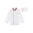 thumbnail image 3 of Mufeng Unisex Adult Chef Work Uniform Long Sleeve Chef Jacket with Hat for Baking Western Restaurant Red 3XL, 3 of 7