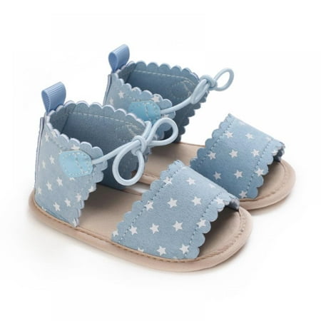 

Summer Newborn Baby Girl Shoes Bow Sandals Cotton Anti-slip Dot Print Shoes Infant First Walkers 0-18Months