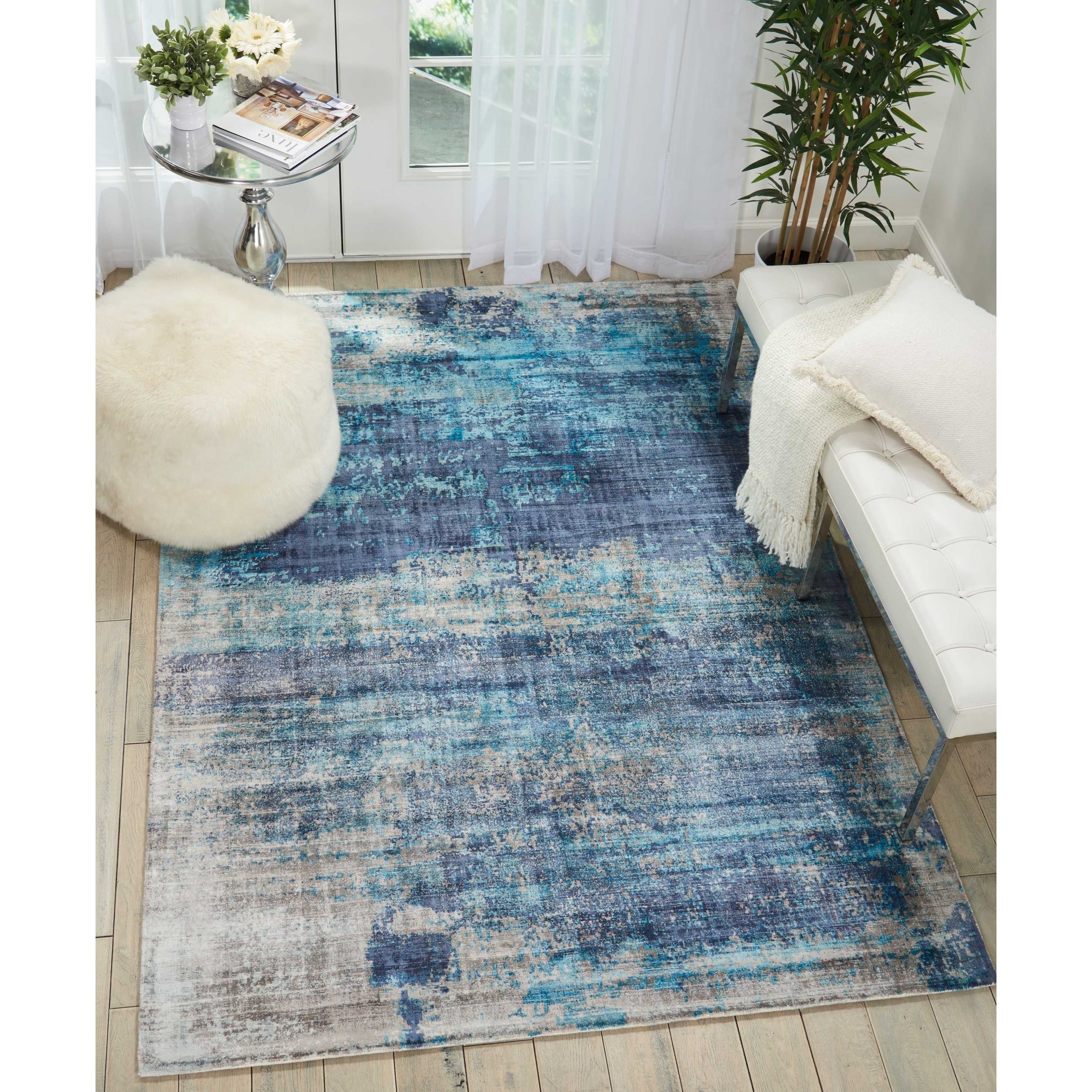 Kathy Ireland 5 X 8 Teal Ki37 Safari Dreams Area Rug KI374 Walmart