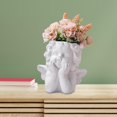 thumbnail image 4 of Angel Statue Crafted Head Pot with Drainage Hole Resin Vase Flower Vase Flowerpot for Home Desktop Ornament Decoration Crafts White, 4 of 8