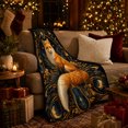 thumbnail image 3 of Regal Red Fox Celestial Frame Mystical Vintage Style, Cozy Friendship Quote Scene, Warm Flannel Blanket for Living Room and Reading Nook, Art Lovers Friendship Gift, Artistic Home Decor, 3 of 9