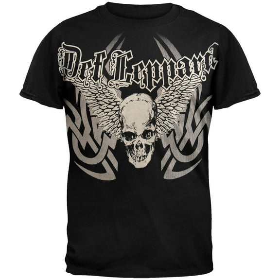 Def Leppard Men's Wing Skull Soft Short Sleeve T Shirt