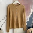 thumbnail image 1 of Heisall Womens Casual Autumn Winter Tops Round Neck Loose Pullover Solid Color Button Up Blouse New Arrival Fashion 2025, 1 of 3